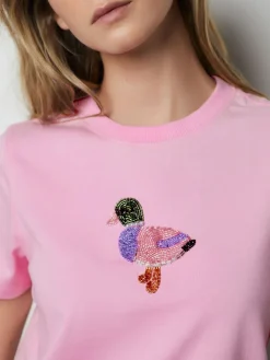 Roze - Embellished Duck Short Sleeve Crew Neck Top*Next Online