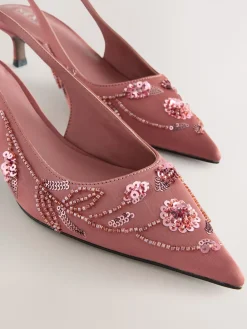 - Forever Comfort satijnen slingbacks met kralen en hakje*Next Best