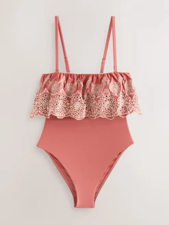 - Geborduurd bandeaubadpak met ruches en buikcorrectie*Next Outlet