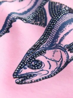 Roze - Graphic Beaded Fish Graphic Sweatshirt*Next Discount