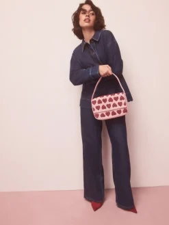 Roze - Heart Beaded Shoulder Bag*Next Discount