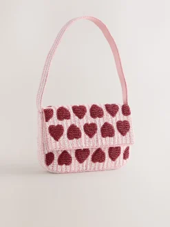 Roze - Heart Beaded Shoulder Bag*Next Discount