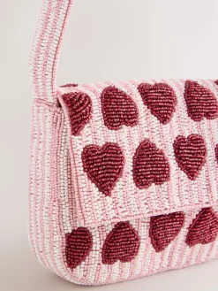 Roze - Heart Beaded Shoulder Bag*Next Discount