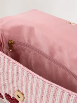 Roze - Heart Beaded Shoulder Bag*Next Discount