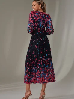 - Dalia lange kanten jurk met symmetrische print*Jolie Moi New