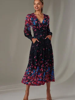 - Dalia lange kanten jurk met symmetrische print*Jolie Moi New