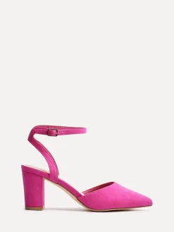 Roze - Larsa pumps met spitse neus en wijde pasvorm*Linzi New