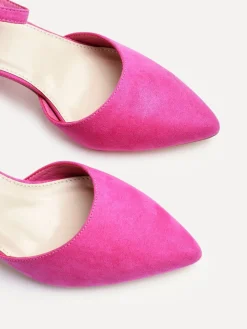 Roze - Larsa pumps met spitse neus en wijde pasvorm*Linzi New