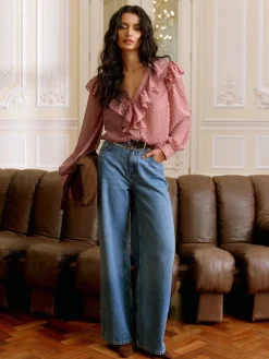 - blouse met dobby en ruches*Lipsy Clearance