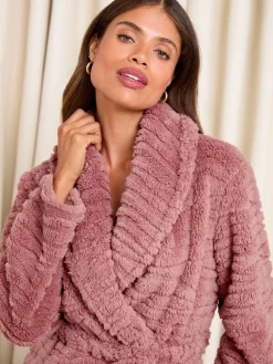 - Cosy Textured Midi Dressing Gown*Lipsy