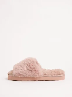 - pantoffels van imitatiebont met plateauzool voor nachtkleding*Lipsy Sale