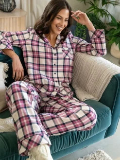 - geschenkset van behaaglijke geborsteld katoenen pyjama met ruit*Pour Moi Online