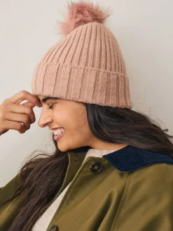 Roze - Rib Knit Pom Hat*Next Hot