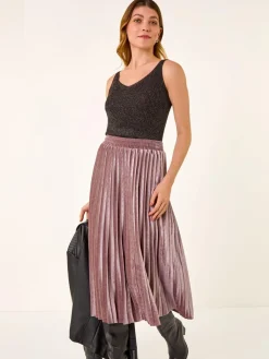 - fluwelen geplooide midi-rok*Roman Outlet