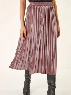 - fluwelen geplooide midi-rok*Roman Outlet