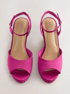 - Satin Plaited Wedge Heels*Next Online