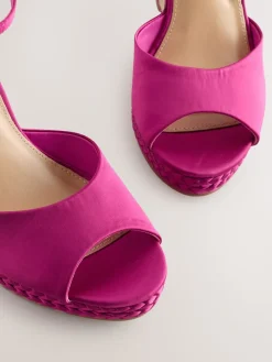 - Satin Plaited Wedge Heels*Next Online