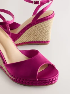 - Satin Plaited Wedge Heels*Next Online