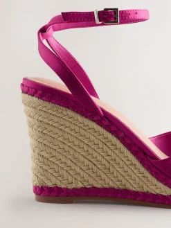 - Satin Plaited Wedge Heels*Next Online