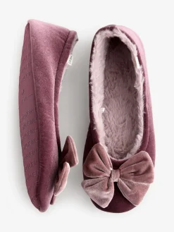 - Velvet Ballet Bow Flat Slippers*Next Outlet