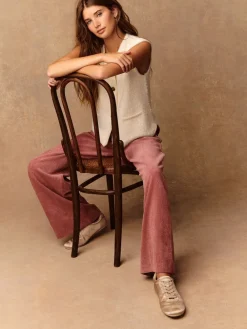 Roze - Wijde pijpen zachte corduroy broeken*Next Hot
