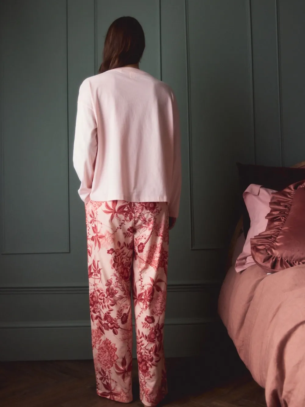 Roze bloemen - Kew Collection pyjama's met lange mouwen*Next Outlet