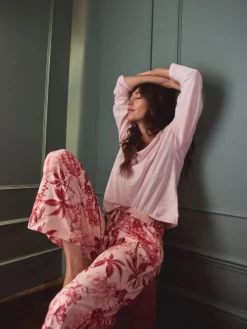 Roze bloemen - Kew Collection pyjama's met lange mouwen*Next Outlet