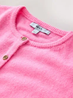 Roze bloemetjes - Gebreid vest met ronde hals*Next New