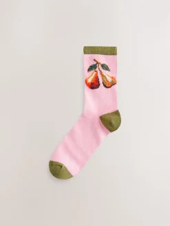 Roze kersen - Warm Handle Cotton Ankle Socks 2 Pack*Next Online