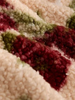 Roze met bloemenprint - Soft Touch Knusse Teddy Borg Kwartrondrits Fleece*Next Discount