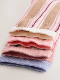 Roze met meerdere strepen - Set van 4 paar enkelsokken*Next Online