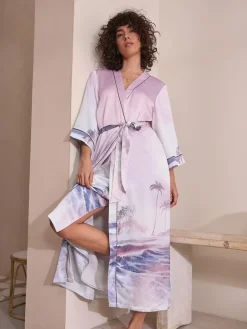 Roze met schilderachtige print - Lichtgewicht badjas*Next Hot