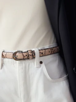 Roze met slangenprint - Smalle PU-riem*Next Online