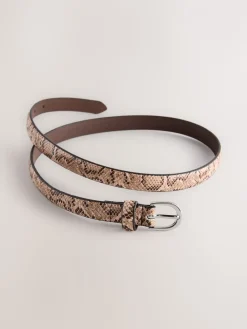 Roze met slangenprint - Smalle PU-riem*Next Online