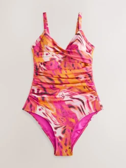 Roze metallic dierenprint - Vormgevend badpak met buikcorrectie*Next Sale