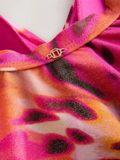 Roze metallic dierenprint - Vormgevend badpak met buikcorrectie*Next Sale