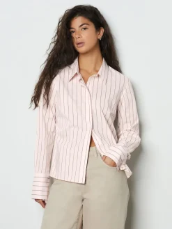 Roze/bruin - Fitted Stretch Essential Long Sleeve Shirt*Next Hot