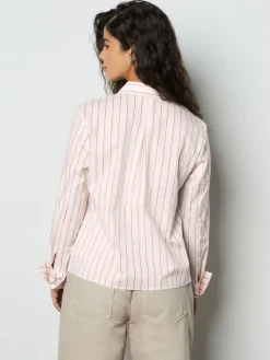 Roze/bruin - Fitted Stretch Essential Long Sleeve Shirt*Next Hot