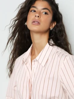 Roze/bruin - Fitted Stretch Essential Long Sleeve Shirt*Next Hot