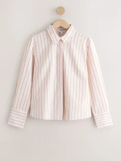 Roze/bruin - Fitted Stretch Essential Long Sleeve Shirt*Next Hot