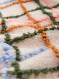 Roze/ecru geruit - Soft Touch Knusse Teddy Borg Kwartrondrits Fleece*Next Discount