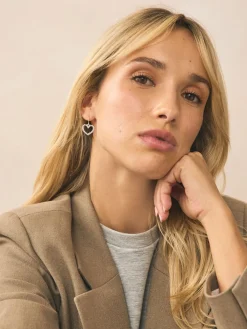 Rozegouden tinten - Oorringen met bezet hartje*Next Best