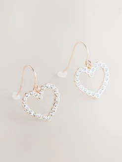 Rozegouden tinten - Oorringen met bezet hartje*Next Best