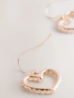 Rozegouden tinten - Oorringen met bezet hartje*Next Best