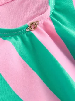 Roze/groene strepen - Beaded Embellished Tummy Control Scoop Swimsuit*Next