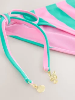 Roze/groene strepen - Bikinibroekje met gestrikte zijkant*Next Outlet