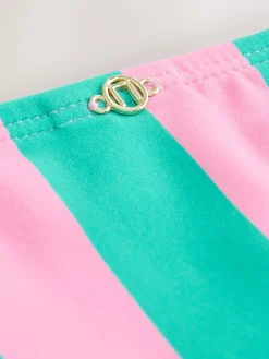 Roze/groene strepen - Bikinibroekje met gestrikte zijkant*Next Outlet