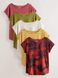 - Set van 5 T-shirts met kapmouwtjes*Next Outlet