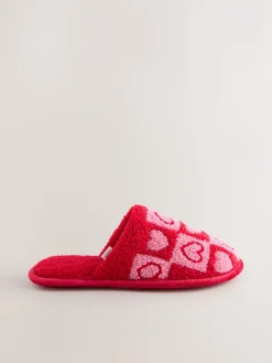 Roze/rood - Borg Mule Check Heart Slippers*Next Online