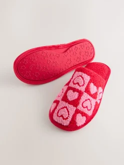 Roze/rood - Borg Mule Check Heart Slippers*Next Online